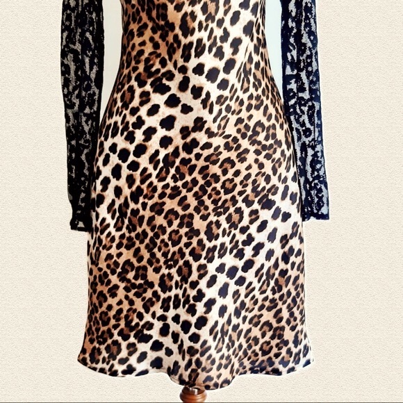 Reduced 20%Off‼️Guess Leopard Print & Black Dress Size M - Picture 5 of 8